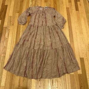 Zara Pale Tie Dye Dusty Rose Maxi dress size Large